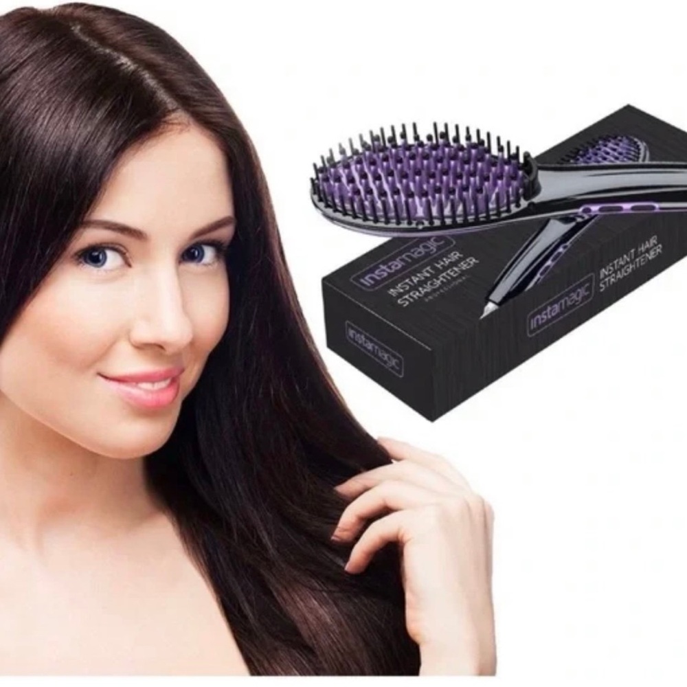 New Instamagic Professional Heated Ceramic Hair Straightener Brush LED Display
